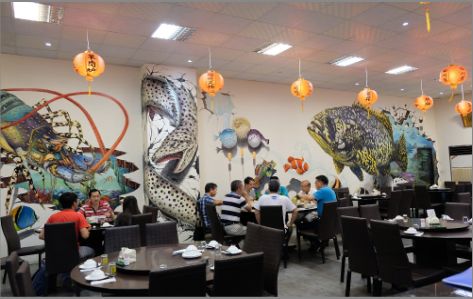 扶风海鲜餐厅墙体彩绘